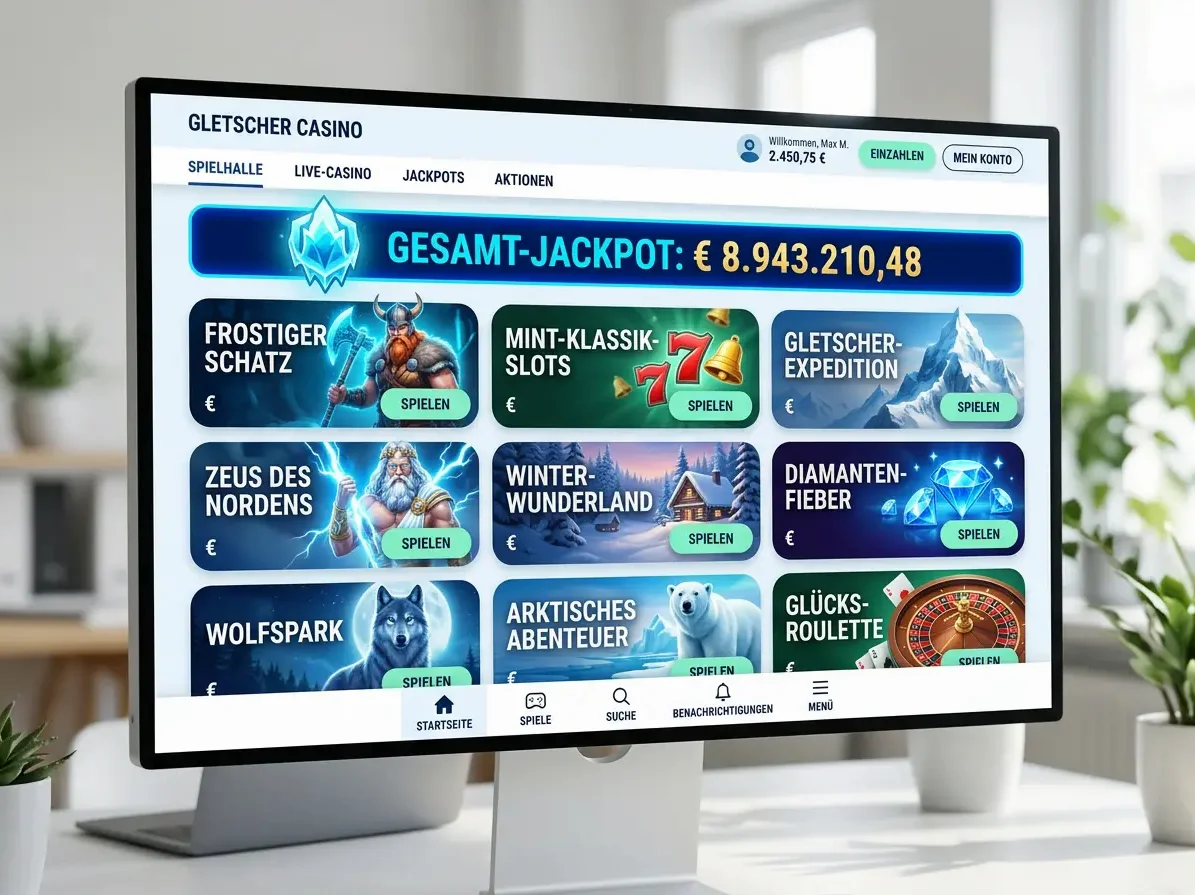 Startseite von Oscarspin mit Spielen und Aktionen