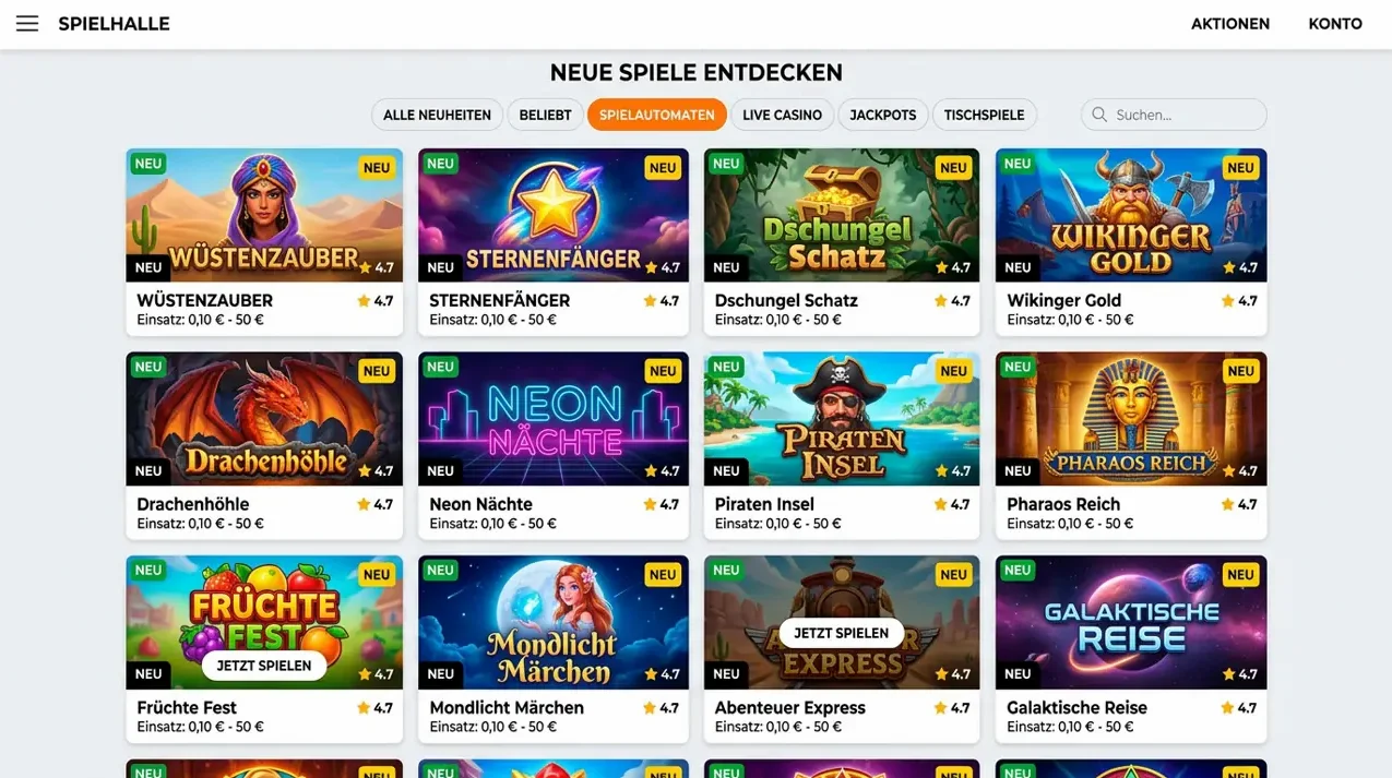 Neuheiten & Instant Win — Oscarspin